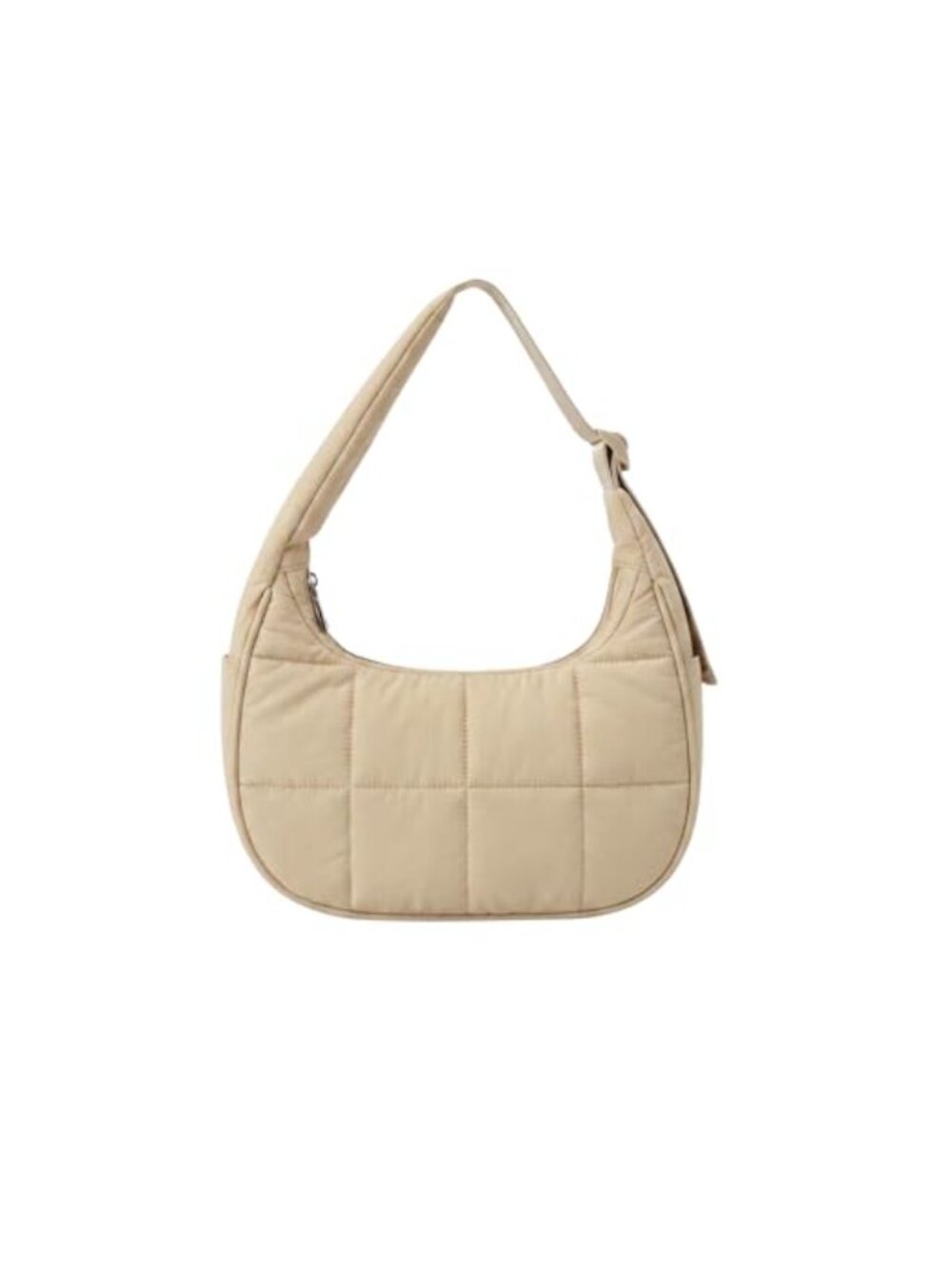 Small Quilted Puffer Crescent Shoulder Bag Women Nylon Hobo Crossbody